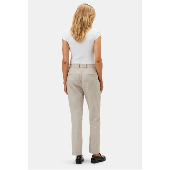 NEW Amour Vert Taper Linen Trouser in San Diego Natural Stripe Size 4 with Tags - Picture 2 of 7